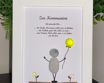 Kommunion Steinbild, Konfirmation,Taufe  Firmung,Jugendweihe,Gastgeschenk,Ostern, Text kann gestaltet werden