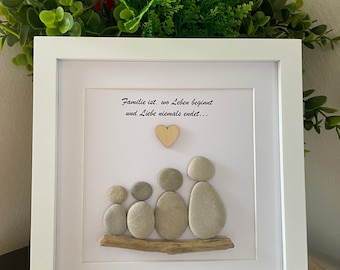Bild „Familie ist...“ Steinbild | Geschenk |Freunde | Ostern|Geburtstag