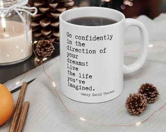 Henry David Thoreau Quote Ceramic Mug 11oz Etsy