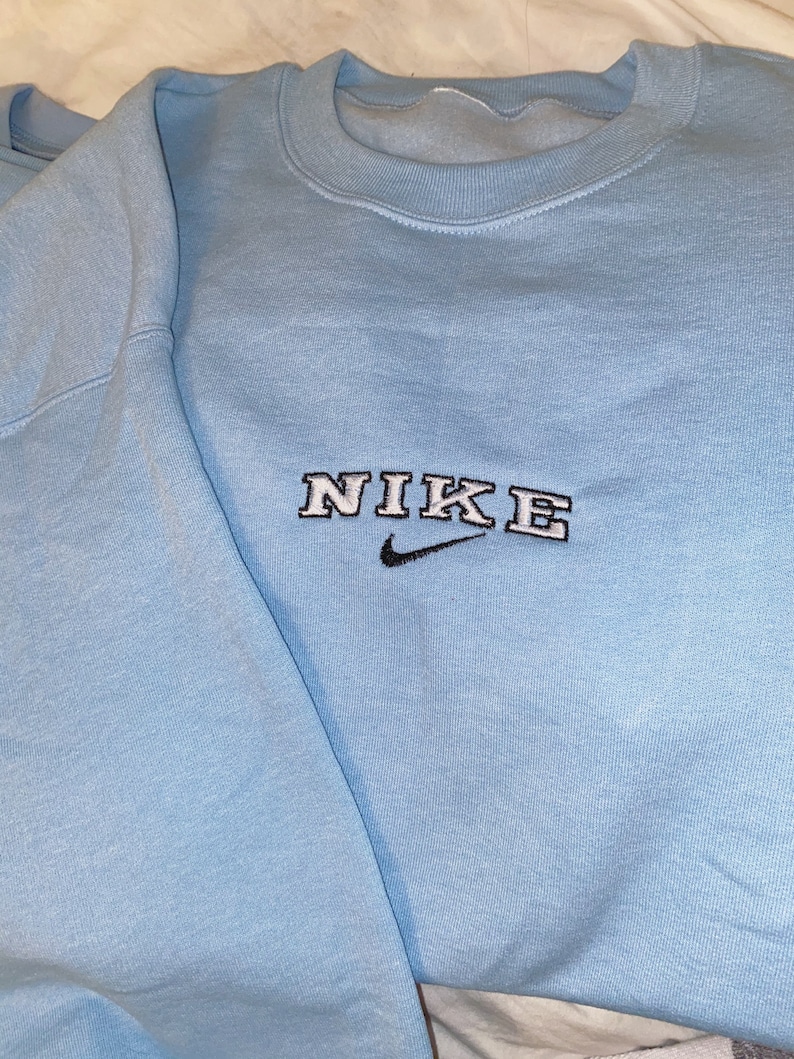 Vintage nike embroidered logo Handmade Nike crew neck | Etsy