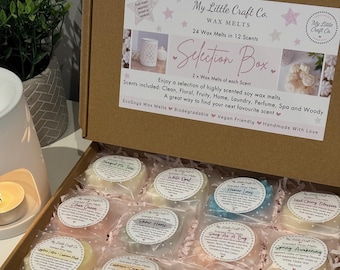 Scented Soy Wax Melts, Selection Box of 24, Home Fragrance