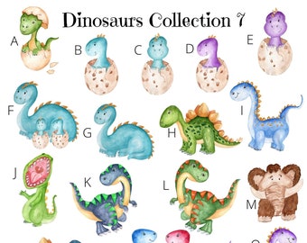 Autocollants, Dinosaures 7, Autocollants en vinyle imperméables transparents ou blancs, Lot d'autocollants, Décalcomanies, Bouteille, Fête, Chambre de bébé, Chambre à coucher, Mur, Dino