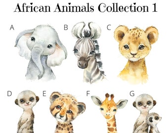 Stickers, African Animals, Transparent or White Waterproof Vinyl Stickers, Sticker Bundle, Sticker Decals, Party, Nursery, Bedroom, Balloons