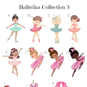 Stickers - Ballerina Collection  - Transparent or White Waterproof Vinyl Stickers, Sticker Bundle, Decals, Bottles, Party, Nursery, Bedroom