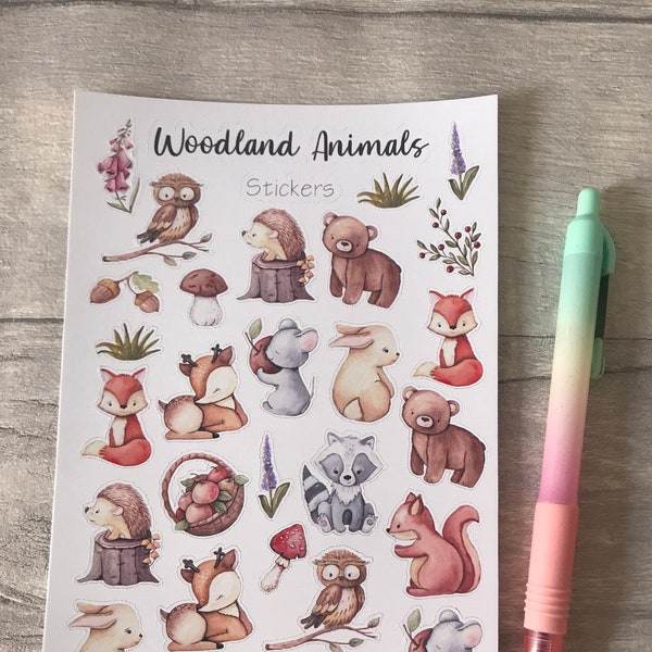 Mini Stickers - Woodland Animals - Project Stickers - Journal Stickers - Planner Stickers