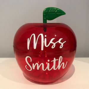Personalised Teacher Gift, Re-fillable plastic apple, thank you teacher gift, teaching assistant gift