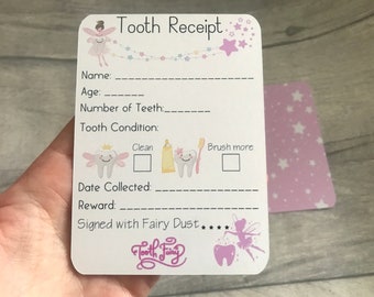Tooth Fairy Receipt Keepsake, First Lost Tooth (Pack of 6)