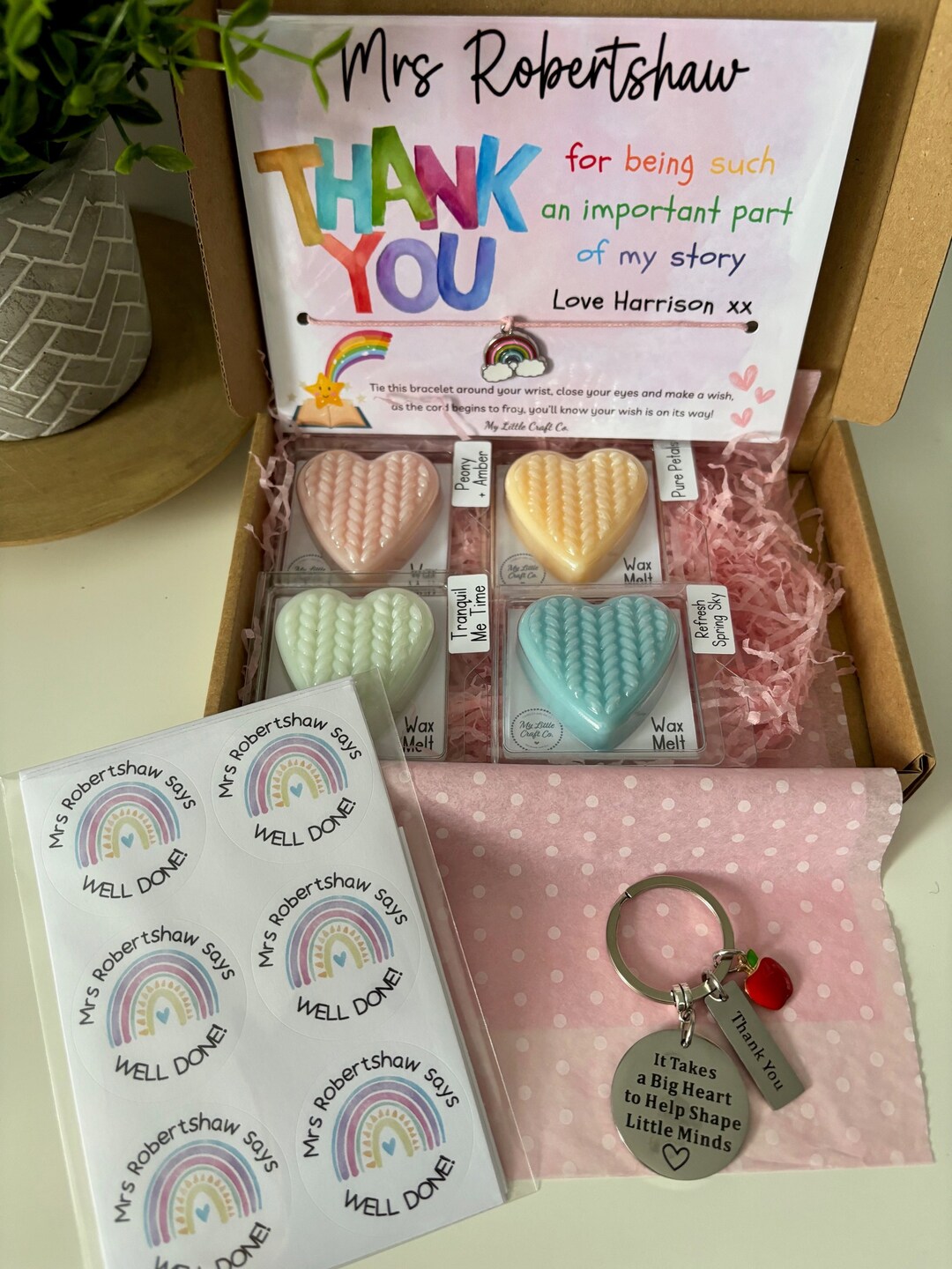 Thank You Teacher Personalised Gift Box, End of Term Gift, Wax Melts ...
