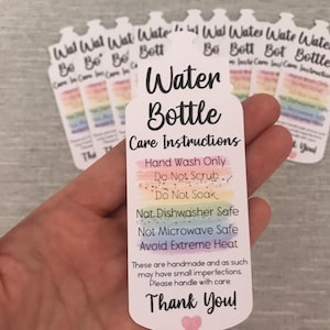 Cartes d'entretien des bouteilles d'eau, instructions d'entretien des bouteilles