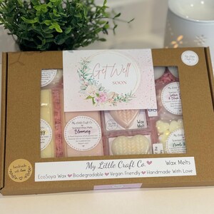 Caja de regalo "Mejórate pronto", cesta de ceras fundidas, regalo, ceras fundidas con aroma intenso, regalo para buzón, ceras fundidas, decoración del hogar, para ella, corazones, barra de presión