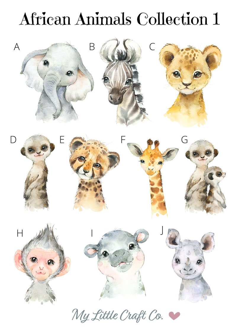 Stickers, Animaux d'Afrique, Stickers vinyles imperméables transparents ou blancs, Lot d'autocollants, Stickers autocollants, Fête, Chambre de bébé, chambre à coucher, Ballons image 1