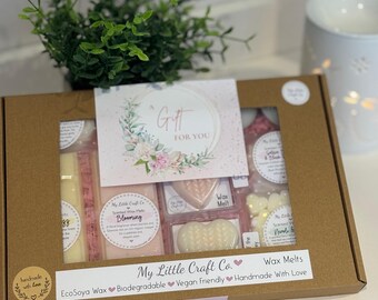 Wax Melt Gift Box, Snap Bars, Hearts and Flower Shapes, Highly scented
