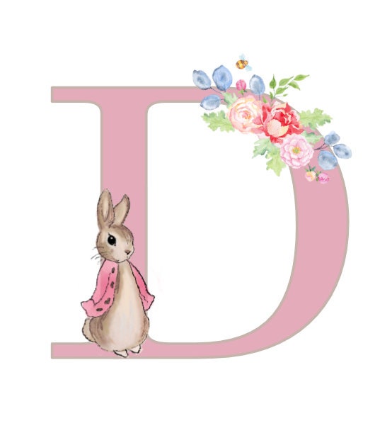 peter rabbit alphabet pink transparent waterproof vinyl etsy