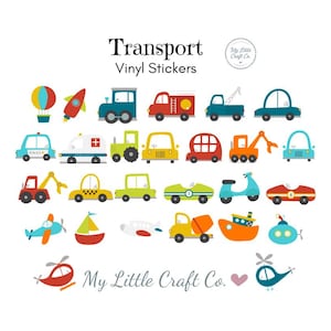 Aufkleber - Transport - Transparente oder weiße wasserfeste Vinylaufkleber, Aufkleberpaket, Flaschen, Party, Kinderzimmer, Schlafzimmer, Autos