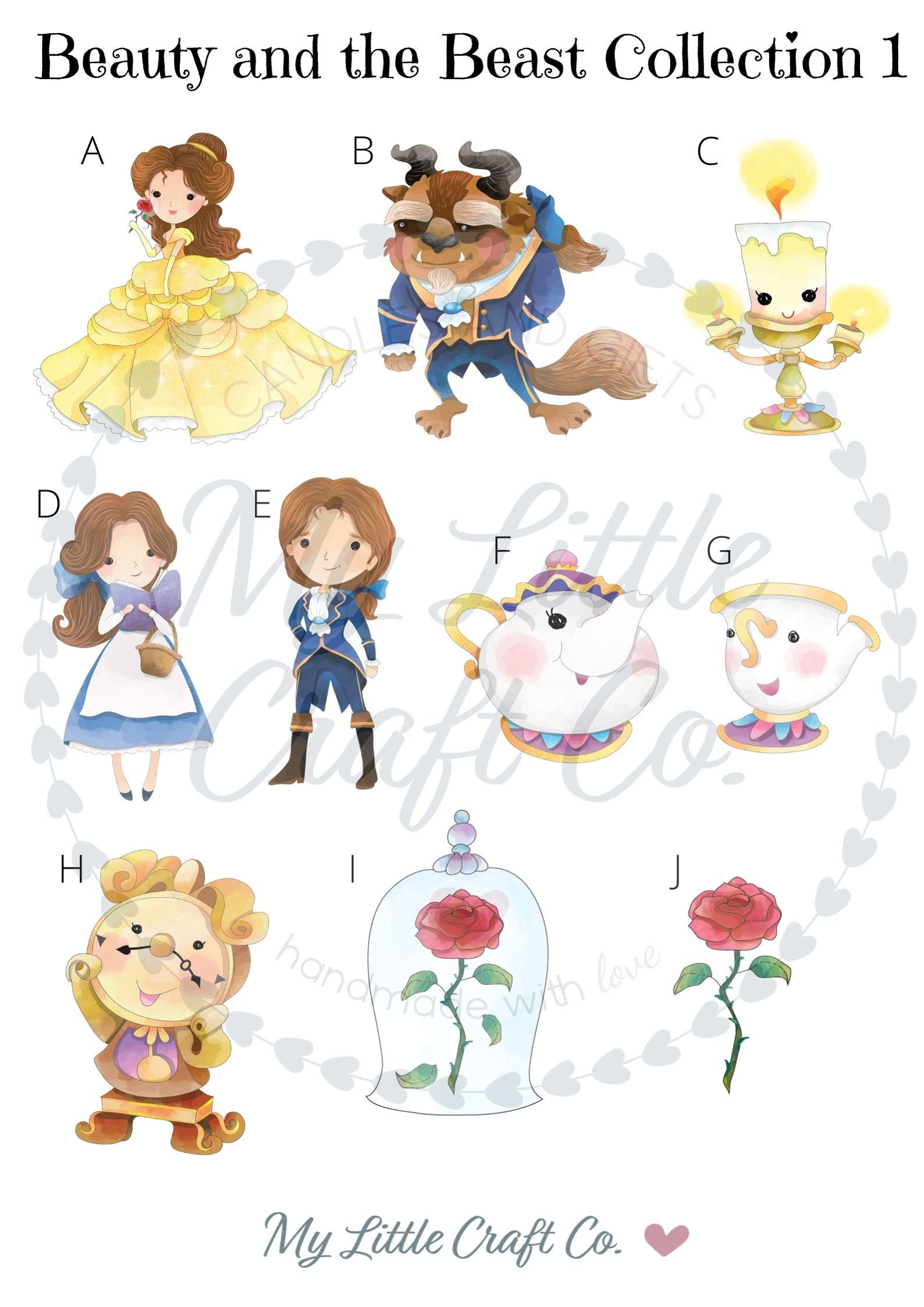 La Bella y la Bestia Pegatinas de vinilo impermeables Etsy