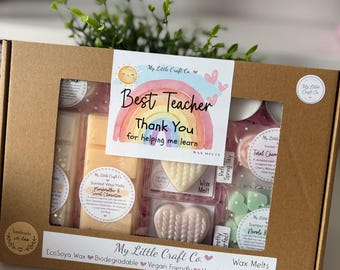 Teacher Gift Box, Scented Wax Melts Hamper, Handmade Ecosoya Wax
