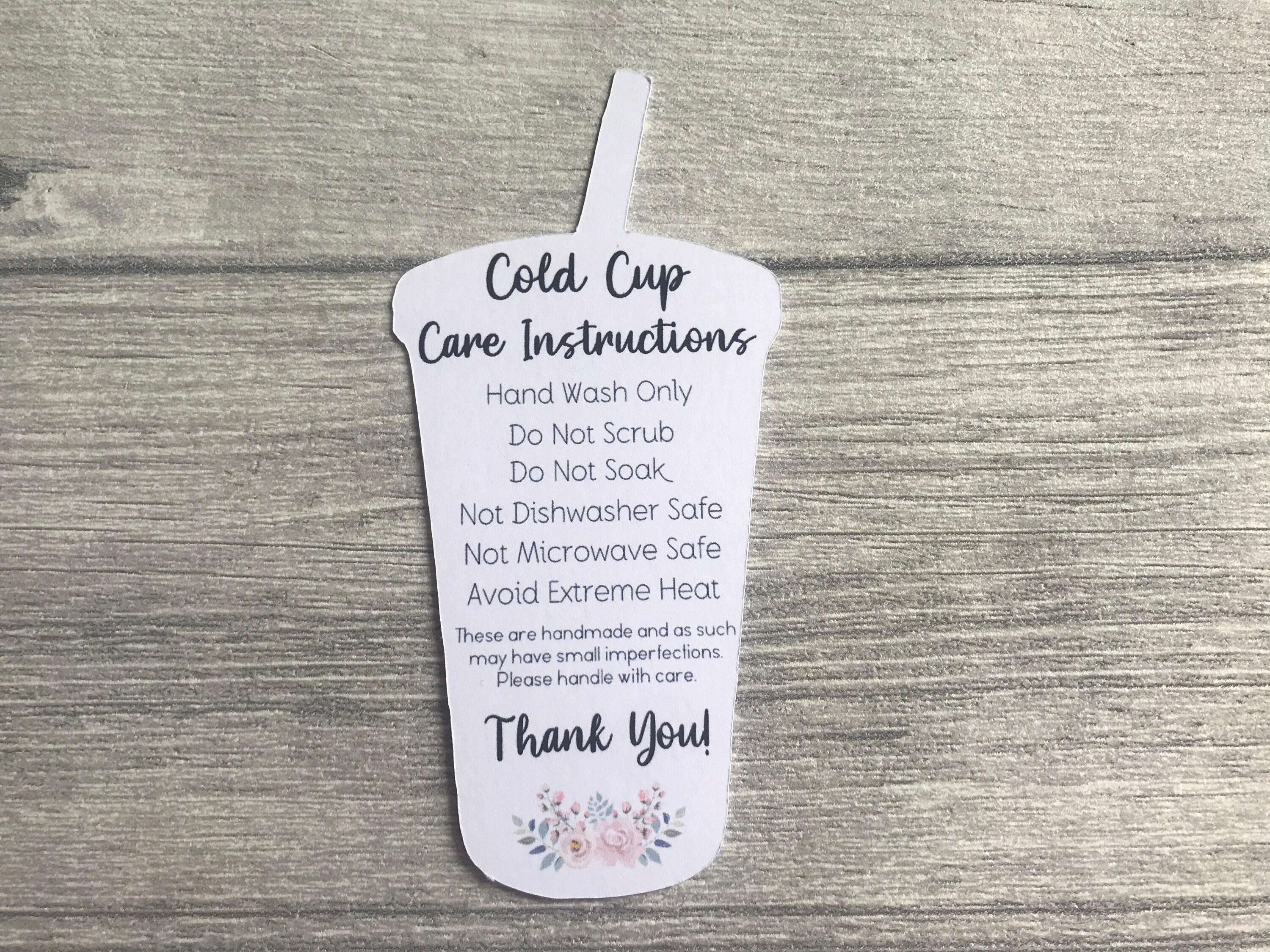 Cold Cup Care Cards Cold Cup Care Instructions Etsy UK