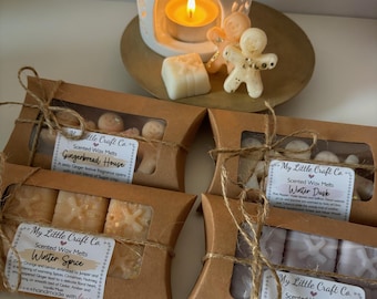 Christmas Soy Wax Melt Gift Pillow Box, Gingerbread Men & Present Shapes, Holiday Scents, Stocking Filler, Secret Santa Gift