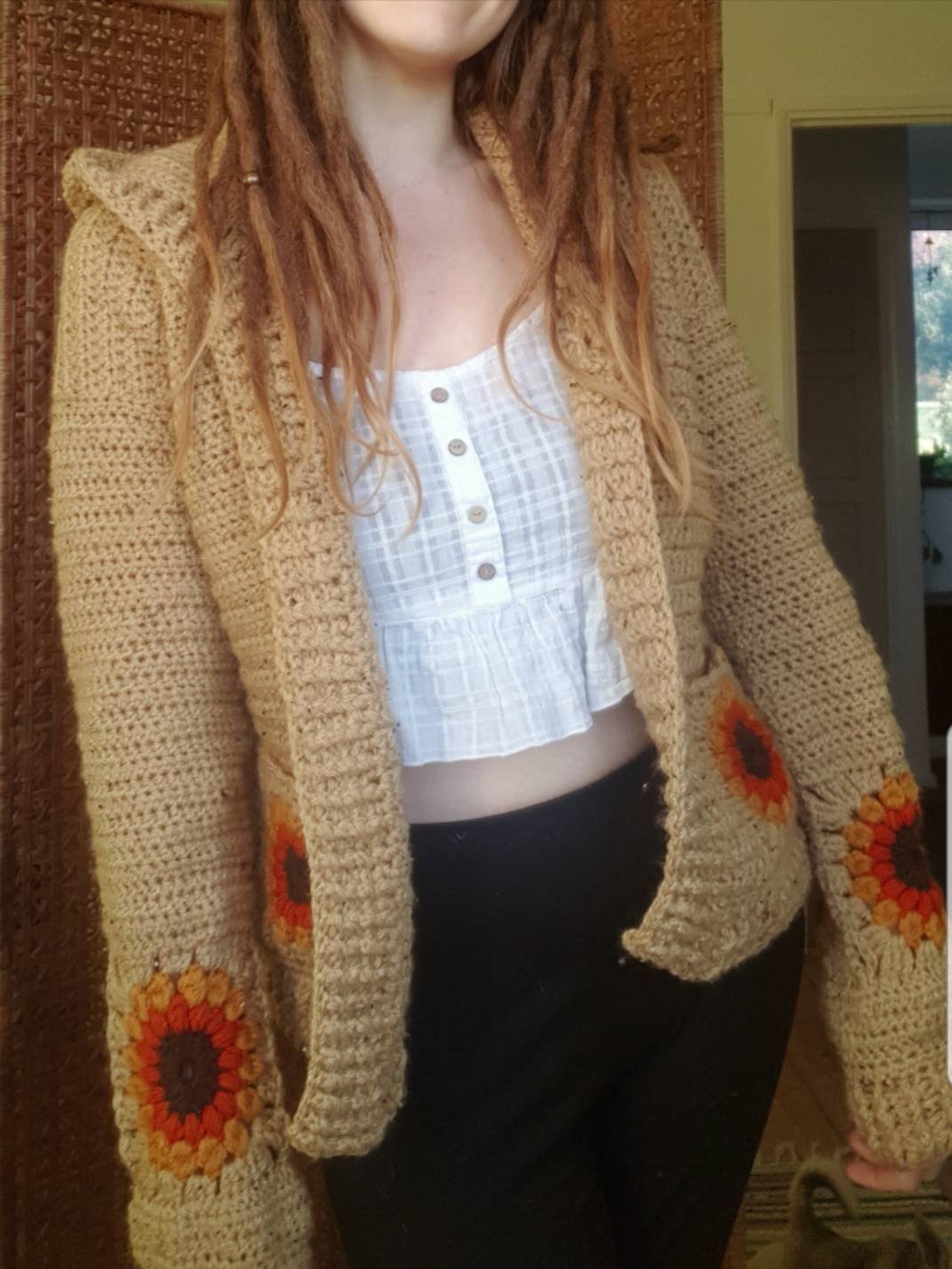 sunflower cardigan crochet