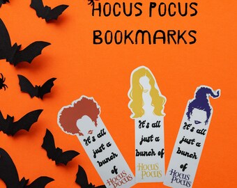 Hocus Pocus Bookmarks -Sanderson Sisters -Laminated bookmarks - Halloween - Spooky -Witchy - Cute Bookmark