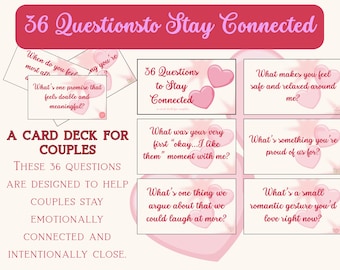 36 frågor för att hålla kontakten – Parkortlek | Lekfulla samtalsstartare för relationer | Dejtlek | Alla hjärtans dag-present