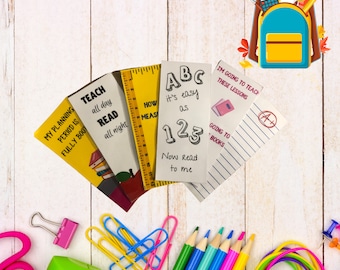 Teacher bookmarks - Teacher gift bookmarks - back to school bookmarks - august bookmarks