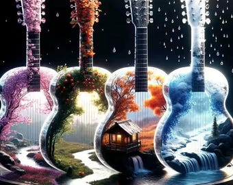 Large Diamond Art Painting Kit - Guitar Seasons