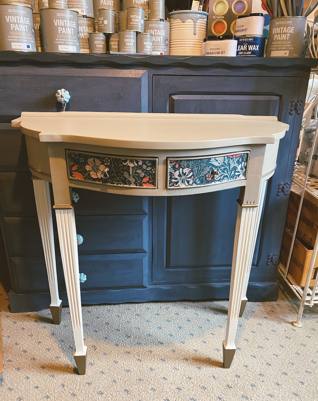 SOLD SOLD Vintage William Morris Demi Lune Console Table - Etsy
