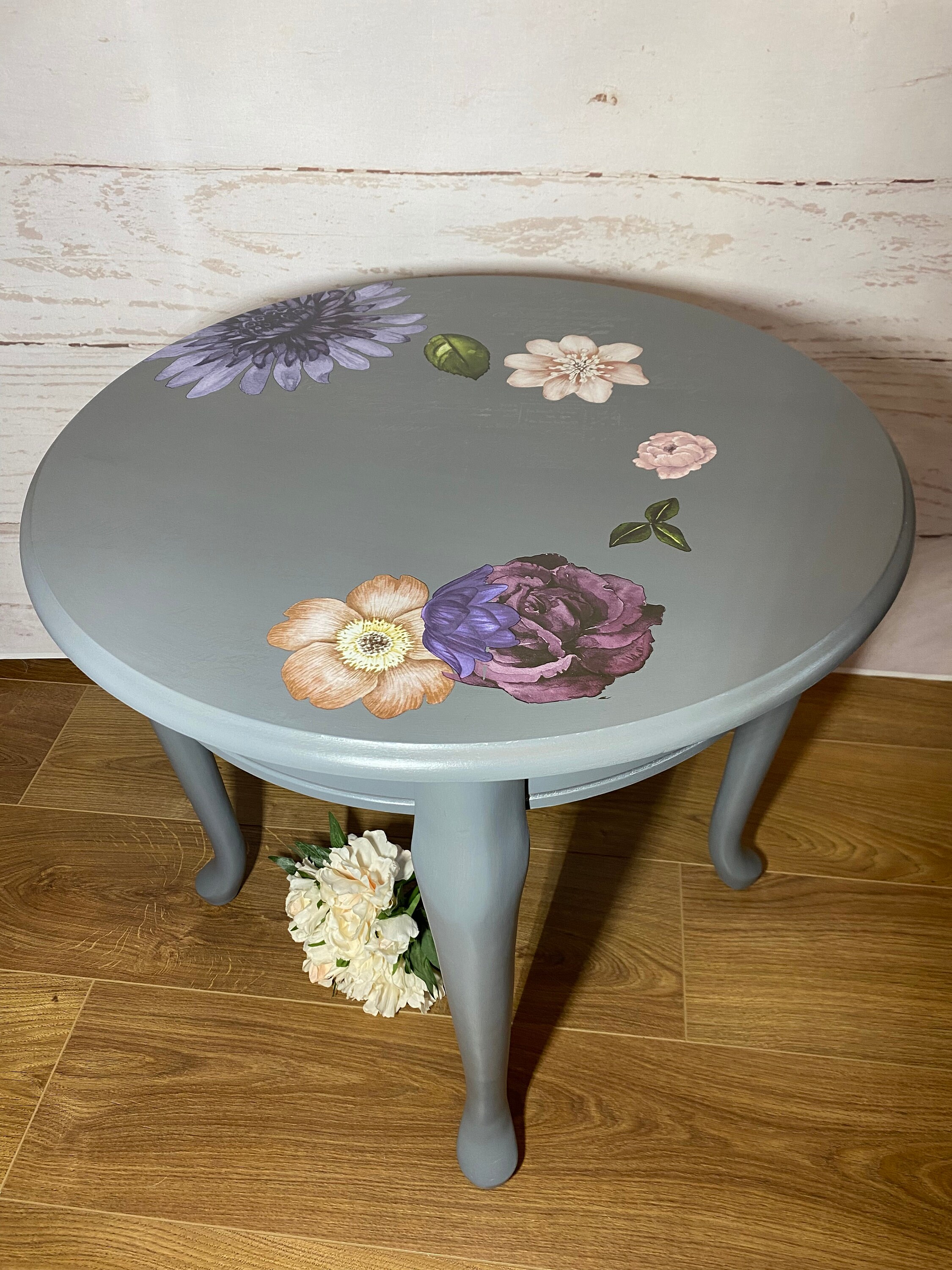 Grey wash round coffee table deals