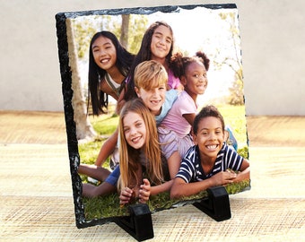 Personalised Photo Slate | Custom Picture Gift | Photo Print on Rock | Memorial Keepsake | Natural Slate Photo