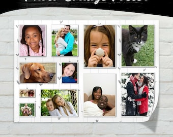 Personalized Photo Collage Satin Poster Print