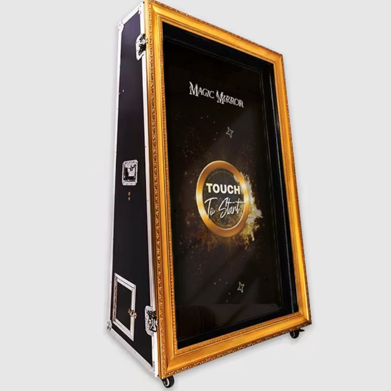 Magic Mirror Photobooth Gold Ring Stars Animation | Touch To Start Screen