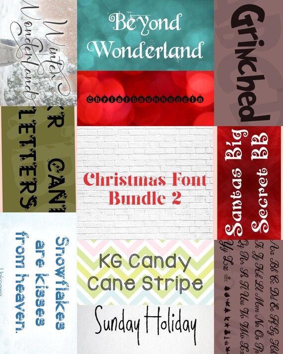 Download 10 Christmas Fonts Bundle Holiday Font Cursive Elegant Etsy