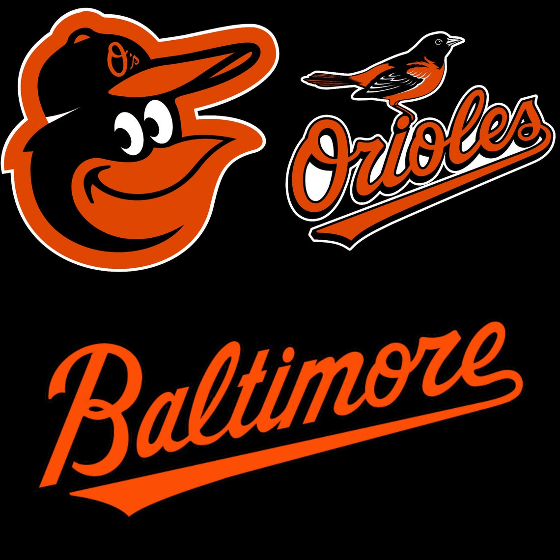 Baltimore Orioles MLB logotipo alternativo SVG / Png / Pdf / Etsy