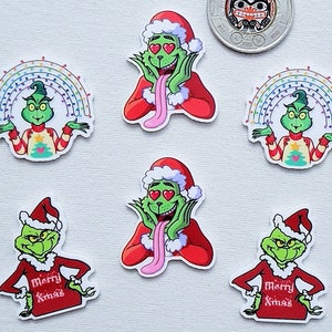 Adorable Christmas Santa Claus Grinch Cabs Flatback Acrylic Planar DIY Crafts Jewelry Indigenous MMIW Earrings Making Supplies