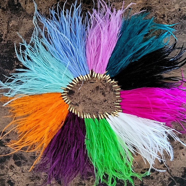 Adorable  Feather Tassels 11-13 cm  DIY Crafts Jewelry Earrings Making Supplies