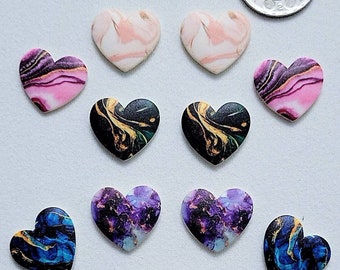 Adorable Heart Cabs 0.9 " ///  23 mm Gems Flatback Beads DIY Crafts Jewelry Earrings Making Supplies