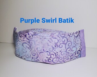 Purple Swirl Batik 3D Face Mask  Cotton with Polypropylene lining