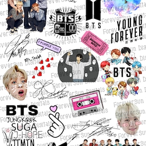 BTS Band Sheet Sublimation File, Waterslide, Digital Design, Printable Design