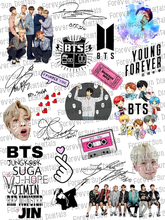 BTSバンドシート昇華ファイル、ウォータースライド、デジタルデザイン