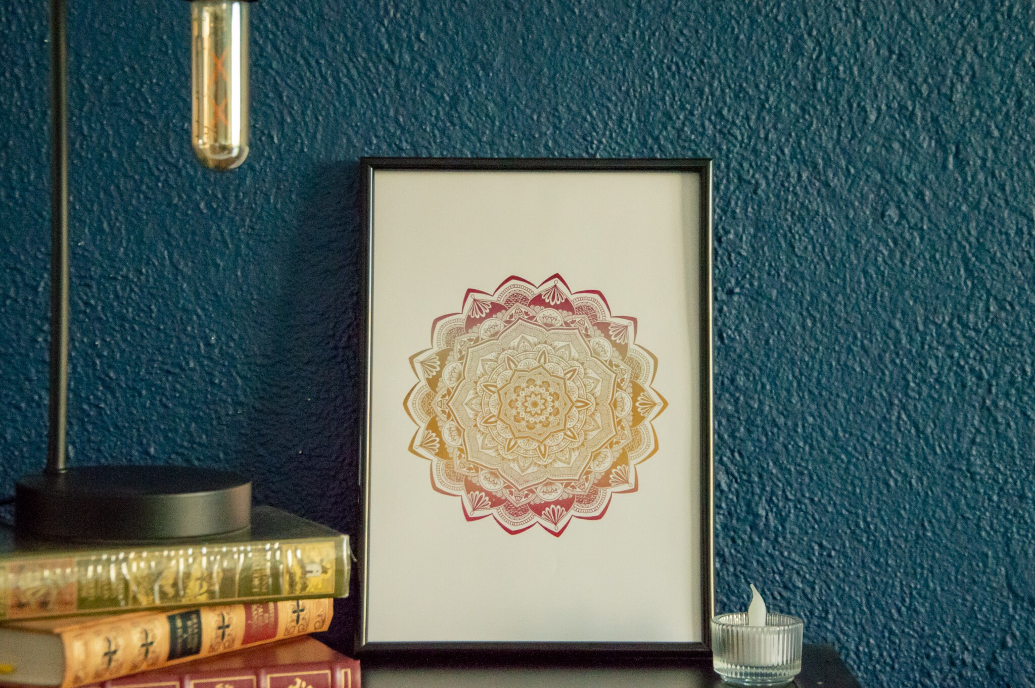 Impression Foil Art Métallique A4 Mandala Complexe Unique 16cm de Diamètre