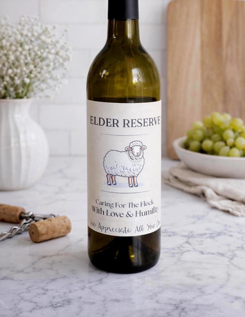 Elder Reserve Wine Label – Appreciation Gift for Elders (4x5" Sticker) image 1