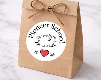 Pioneer School 2026 Treat Labels - Sheep Stickers