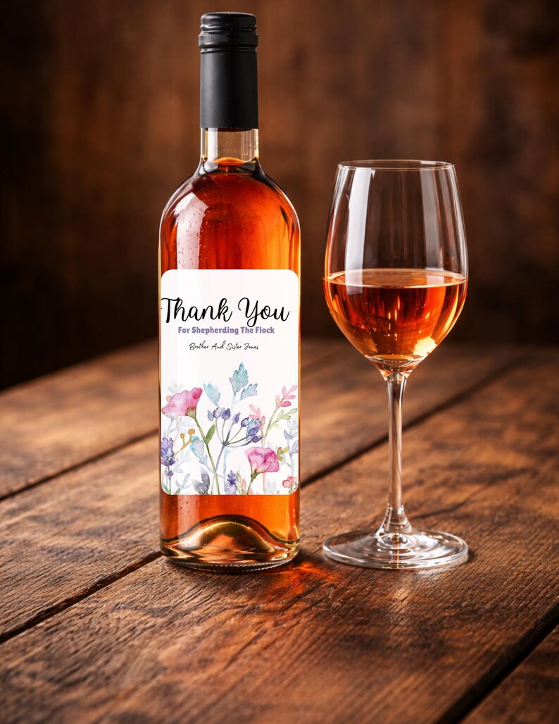 Shepherding Thank You Wine Label - Elder Appreciation Gift - Etsy