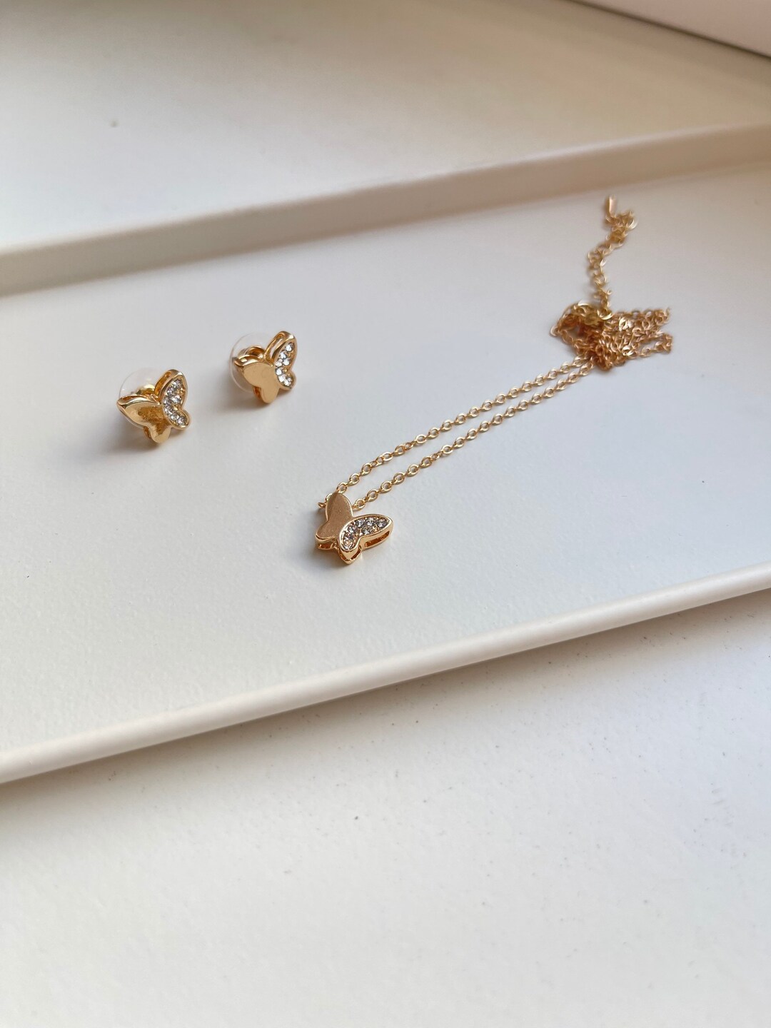 Parure De Bijoux Papillon Strass - Colliers, Boucles D'oreilles, Bagues Colorées Pour Femmes/filles - 12