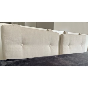 Headboard neck pillow upholstered – removable headrest for bed, variable, handmade & stylish