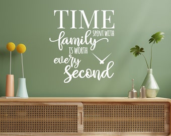Time Spent With Family Wall Decal Vinyl Sticker Tattoo For Windows Glass Wall Words DIY Custom Home Decor
