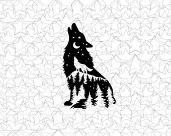 Wolf Howl Calcomanía vinilo Pegatina Tatuaje Loving Camping For Camper RV Travel Trailer Truck Vehicle Car Windows Glass
