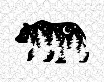 Bear In Forest Calcomanía Vinilo Pegatina Tatuaje Amar Camping Para Camper RV Travel Trailer Truck Vehículo Car Ventanas Vidrio