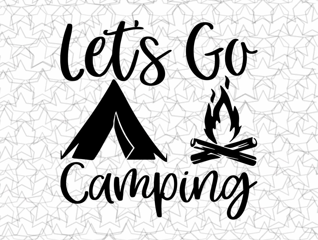 Lets Go Camping Decal Vinyl Sticker Tattoo Loving Camping for Camper RV ...
